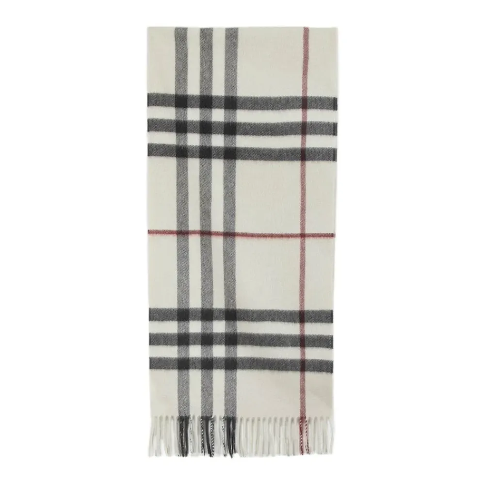 Halstørklæder Og Tørklæder|Tørklæder^Burberry Giant Check Scarf Hvid