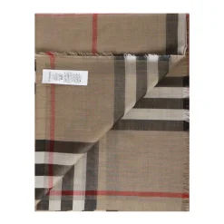 Tørklæder<Burberry Giant Check Uld- og Silketørklæde Beige