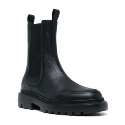 Chelsea Boots^Bally Ginny Flade Læderstøvler med Bred Læg Sort