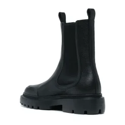 Chelsea Boots^Bally Ginny Flade Læderstøvler med Bred Læg Sort