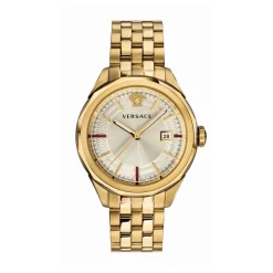 Ure<Versace Glaze Herreur Dato Vindue Rustfrit Stål Armbånd Gul