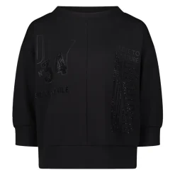 Sweatshirts<Betty Barclay Glitrende Sweatshirt med Ståkrave Sort