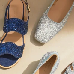 Ballerina Sko<Angulus Glitter Ballerina - Lys Blå