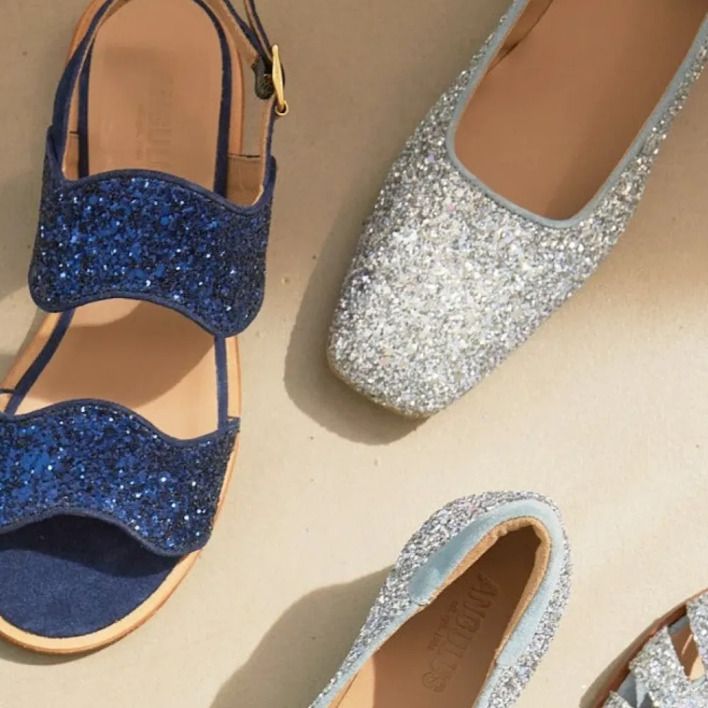 Ballerina Sko<Angulus Glitter Ballerina - Lys Blå