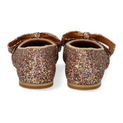 Ballerinasko<Angulus Glitter Ballerina med Sløjfe Brun