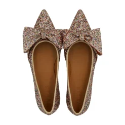 Ballerinasko<Angulus Glitter Ballerina med Sløjfe Brun