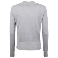 Striktrøjer & Sweatere^Ami Paris Crewneck Sweater med Ribbed Manchetter Grå