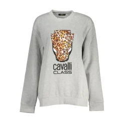 Sweatshirts|Striktrøjer & Sweatere^Cavalli Class Fleece Sweatshirt med Rund Hals Grå