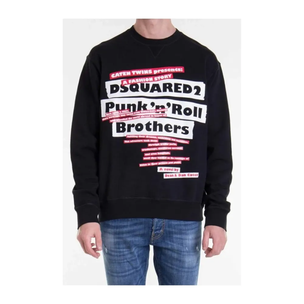 Sweatshirts<Dsquared2 Grafisk Print Urban Sweatshirt Sort