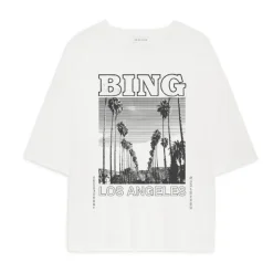 T-Shirts<Anine Bing Grafisk Tee Louis Top Elfenben Beige