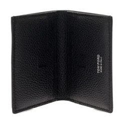 Punge & Kortholder<Tom Ford Grain Leather Folding Cardholder Sort