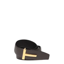Bælter^Tom Ford Grain Leather T Icon Bælte Brun