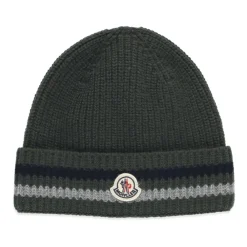 Huer & Kasketter<Moncler Børne Beanie med Logo Patch Grøn