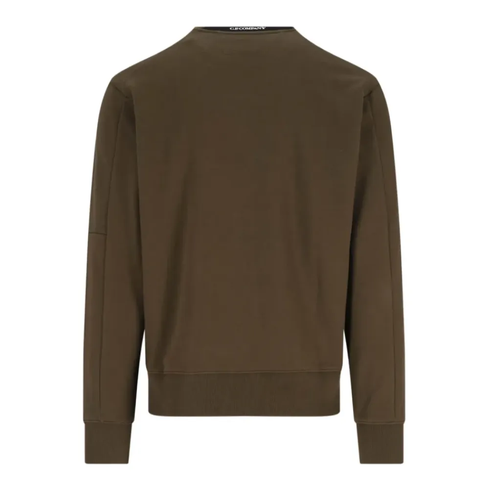 Trøjer|Sweatshirts<C.P. Company Crewneck Sweatshirt med Lynlåslomme Grøn
