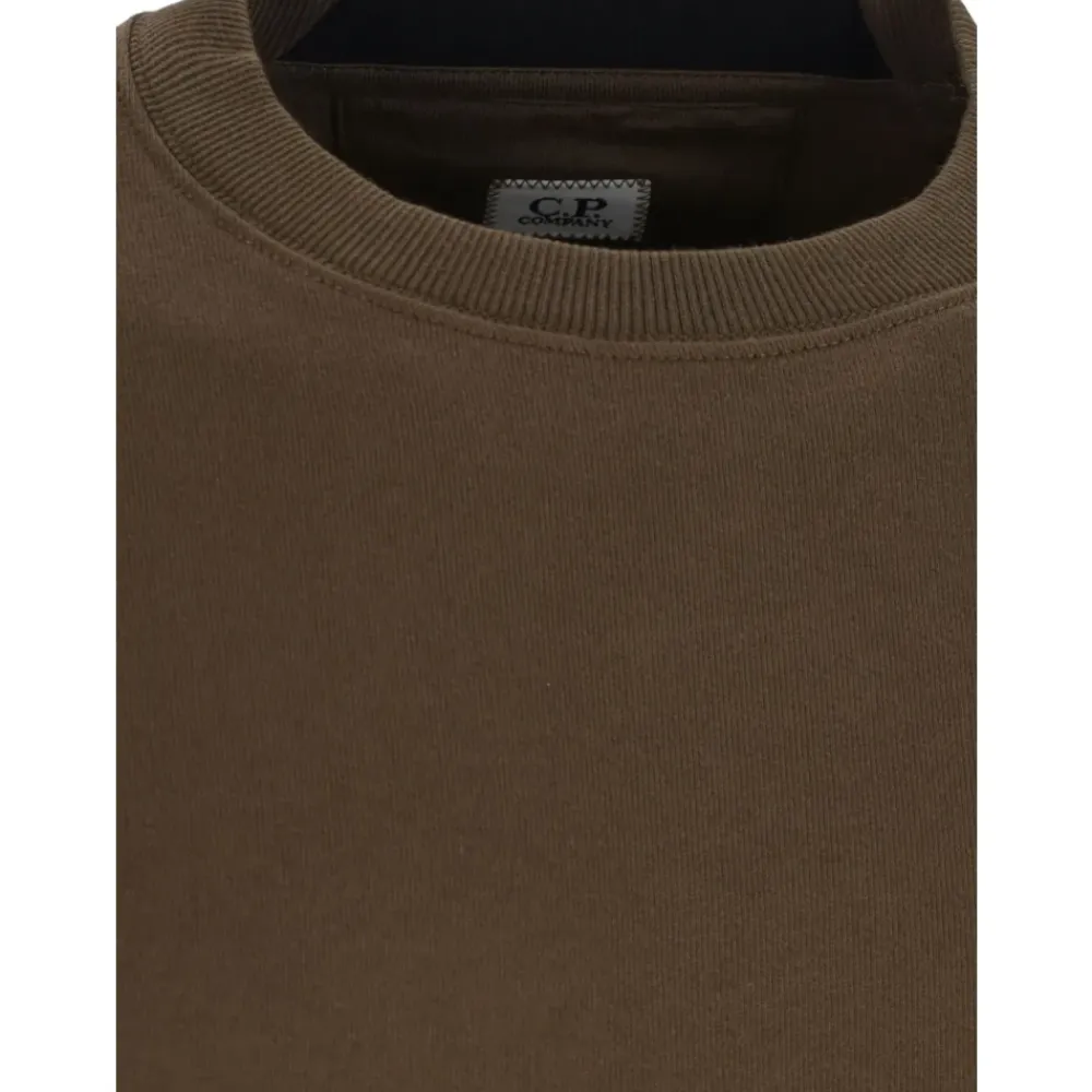 Trøjer|Sweatshirts<C.P. Company Crewneck Sweatshirt med Lynlåslomme Grøn