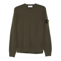 Strik<Stone Island Rund Hals Langærmet Jersey Grøn