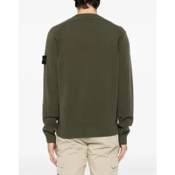 Strik<Stone Island Rund Hals Langærmet Jersey Grøn