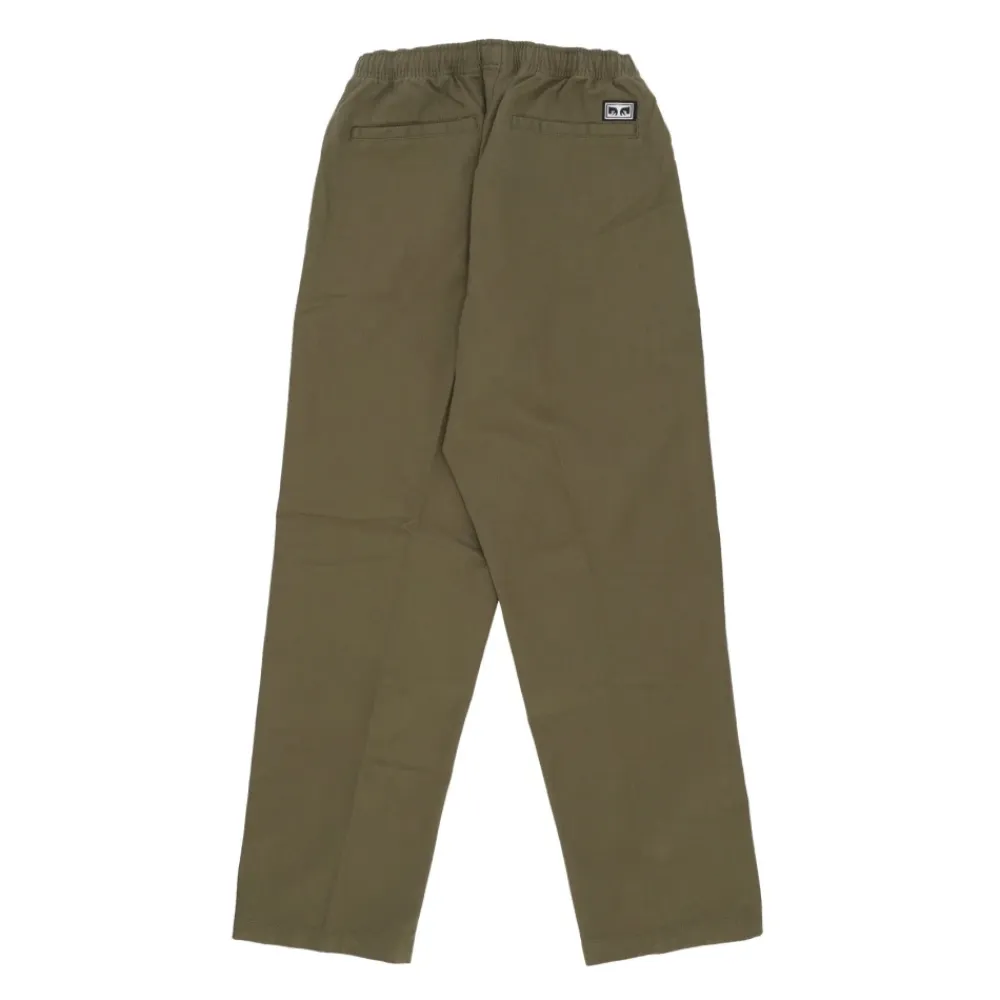 Bukser^Obey Twill Lange Bukser Elastisk Snøre Grøn