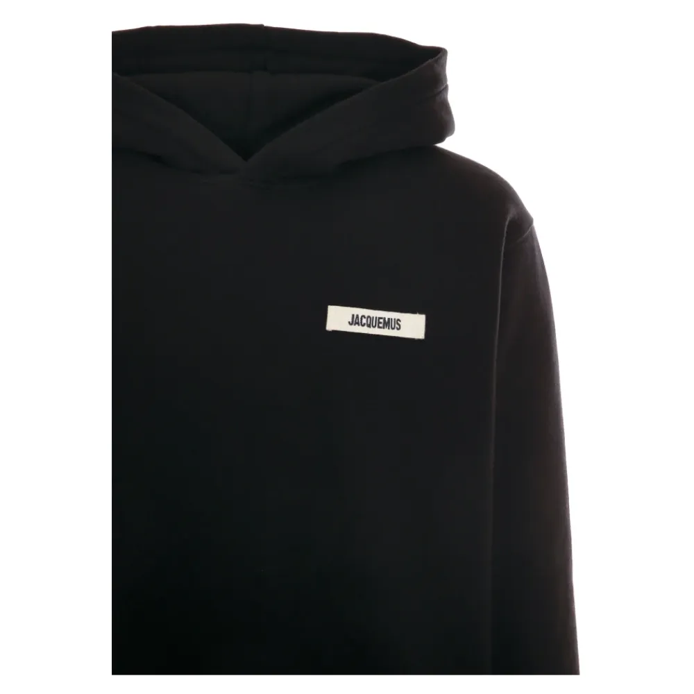 Trøjer<Jacquemus Gros Grain Hoodie Sort