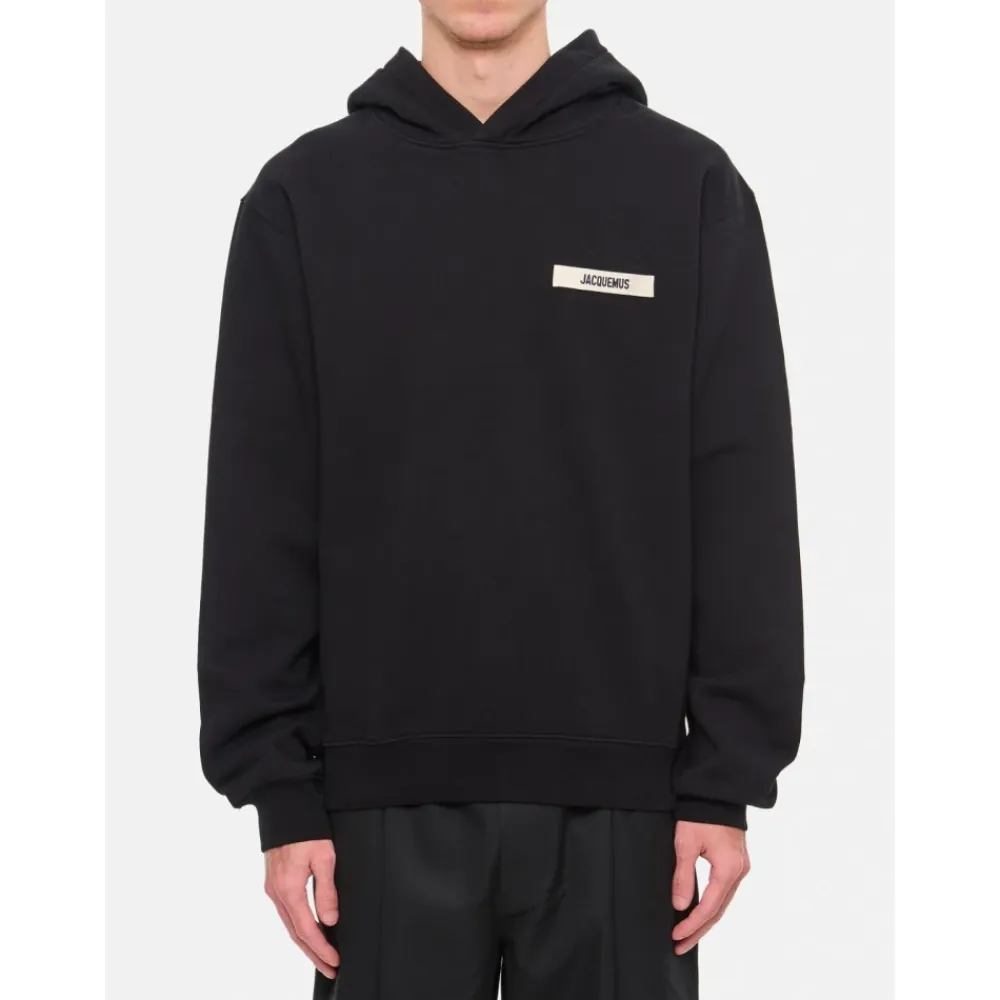 Trøjer<Jacquemus Gros Grain Hoodie Sort