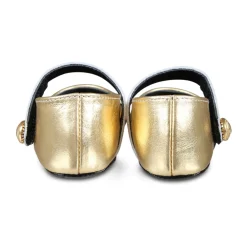 Ballerinasko^Balmain d Læder Ballet Flats med Strop Gul