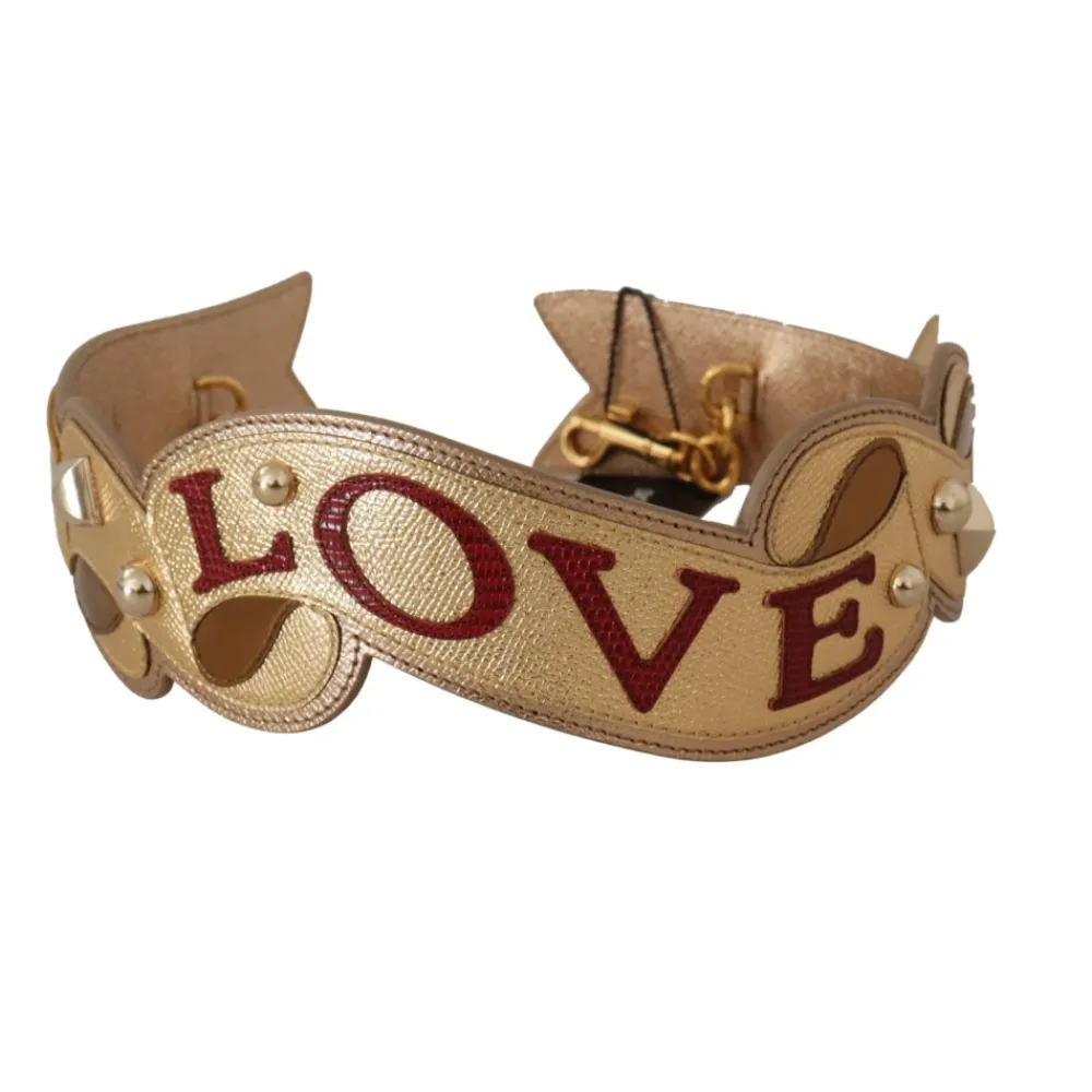 Tilbehør Til Tasker<Dolce & Gabbana d Læder LOVE Patch Taske Strop Gul
