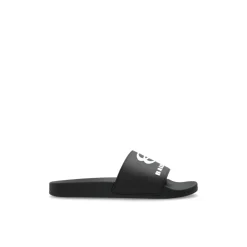 Sandaler<Balenciaga Gummislides med logo Sort