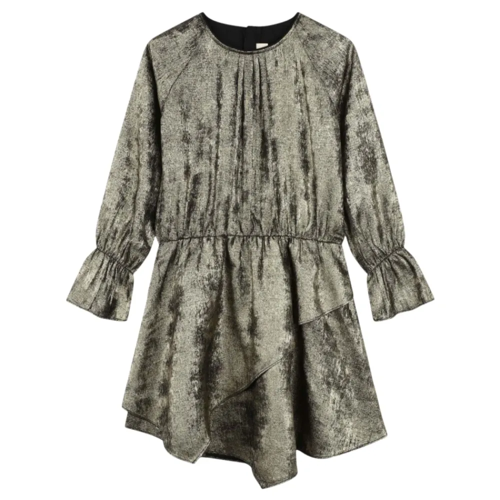 Kjoler & Nederdele<Zadig & Voltaire Gylden Metallic Kjole med Flæsedetaljer Gul