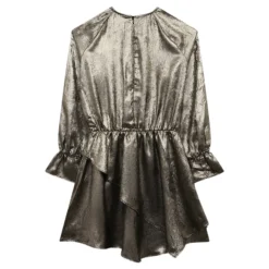 Kjoler & Nederdele<Zadig & Voltaire Gylden Metallic Kjole med Flæsedetaljer Gul