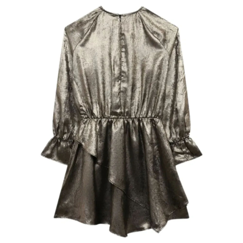 Kjoler & Nederdele<Zadig & Voltaire Gylden Metallic Kjole med Flæsedetaljer Gul