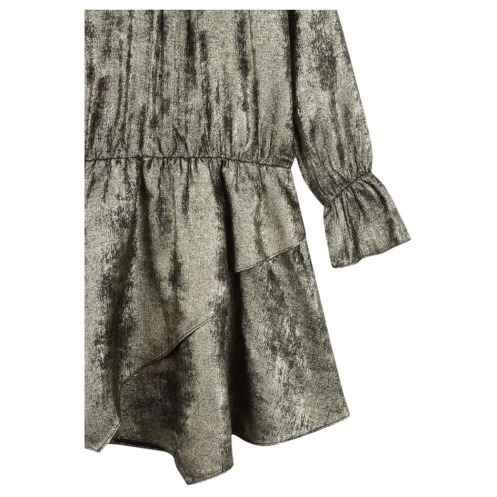 Kjoler & Nederdele<Zadig & Voltaire Gylden Metallic Kjole med Flæsedetaljer Gul