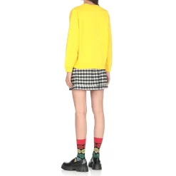 Sweatshirts<Kenzo Gylden Sweater med Paris Logo Patch Gul