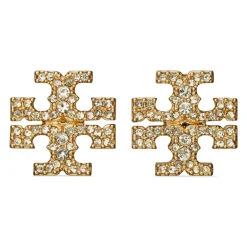 Smykker<Tory Burch Gyldne krystal messing øreringe Gul