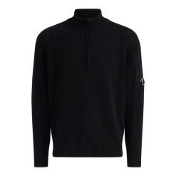 Strik<C.P. Company Half-zip Turtleneck Sweater Sort