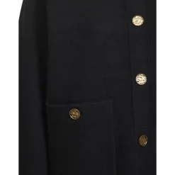 Striktrøjer & Sweatere<TotêMe Hammered Button Cardigan Sort