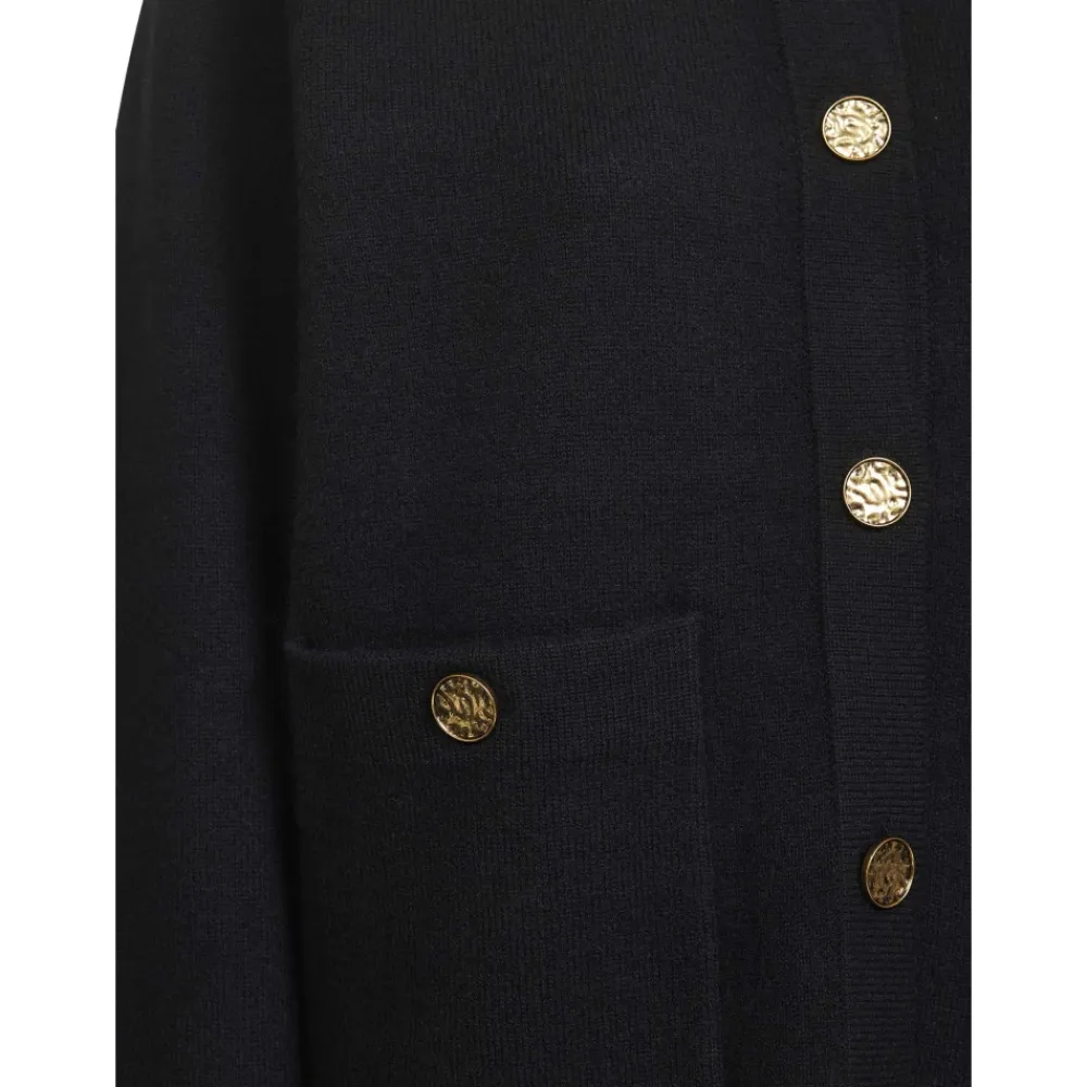 Striktrøjer & Sweatere<TotêMe Hammered Button Cardigan Sort