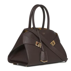 Håndtasker^Ferragamo Hammered Calfskin Top Handle Bag Brun