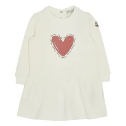 Kjoler & Nederdele<Moncler Heart Motif Cotton Dress Hvid