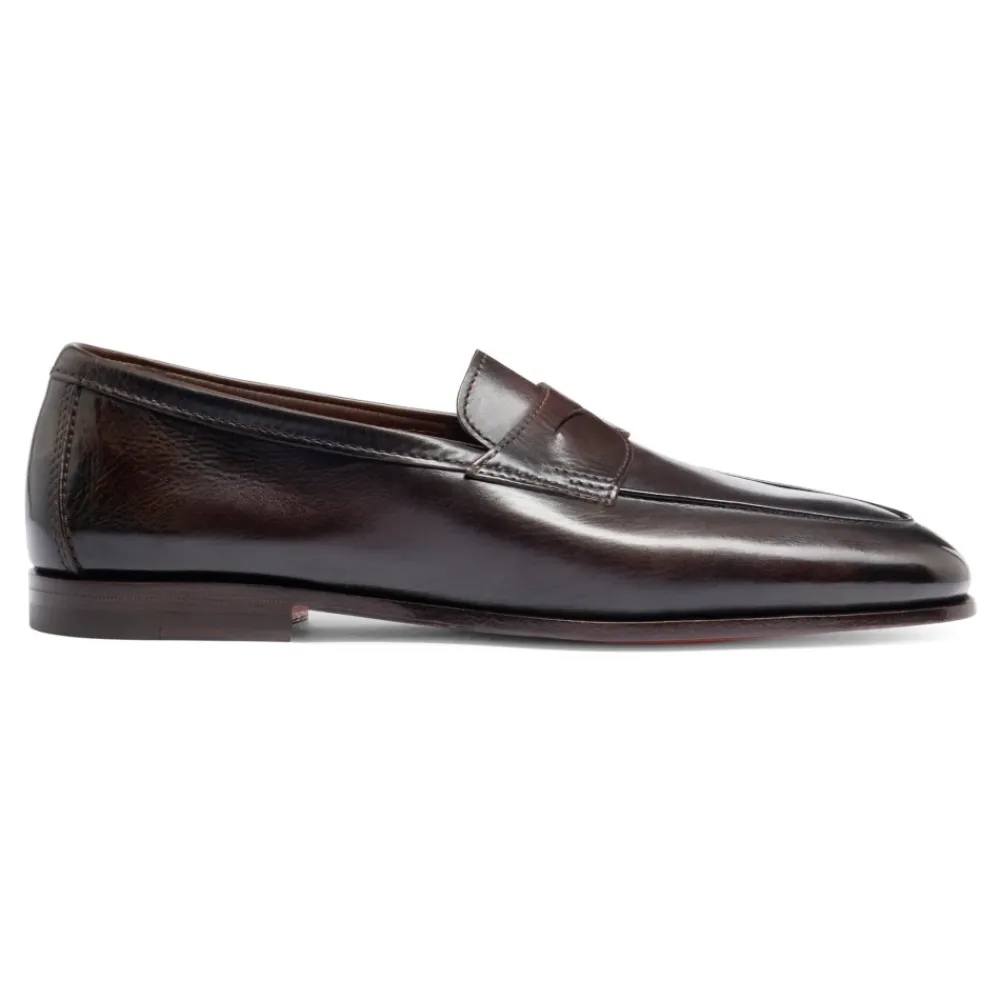 Loafers<Santoni Herre læder Carlo loafers Brun