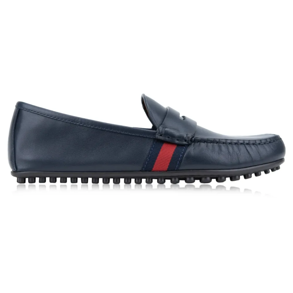Loafers^Gucci Herre Slip-On Loafers Lædersko Blå