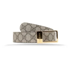 Bælter<Gucci Herrebælte i læder med logo spænde Beige