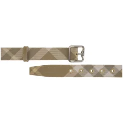 Bælter<Burberry Herrebælte i tern og læder Beige