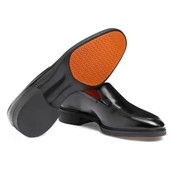 Loafers<Santoni Herres læder Easy loafer Sort