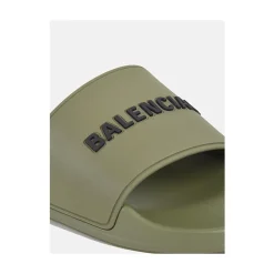 Sandaler<Balenciaga Herresandal i khaki med 3D-logo Grøn