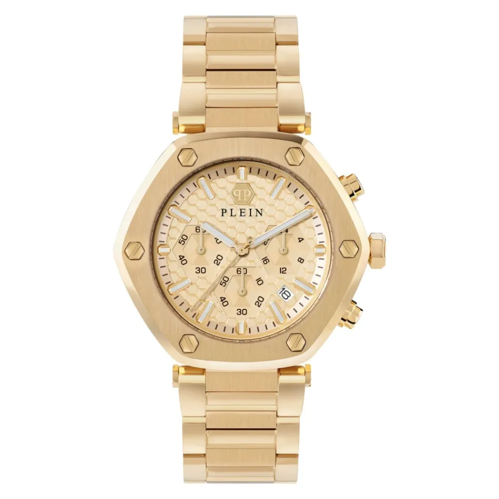 Ure^Philipp Plein Hexagon Chrono d Ur Gul