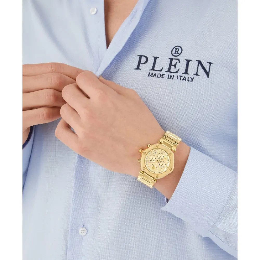Ure^Philipp Plein Hexagon Chrono d Ur Gul