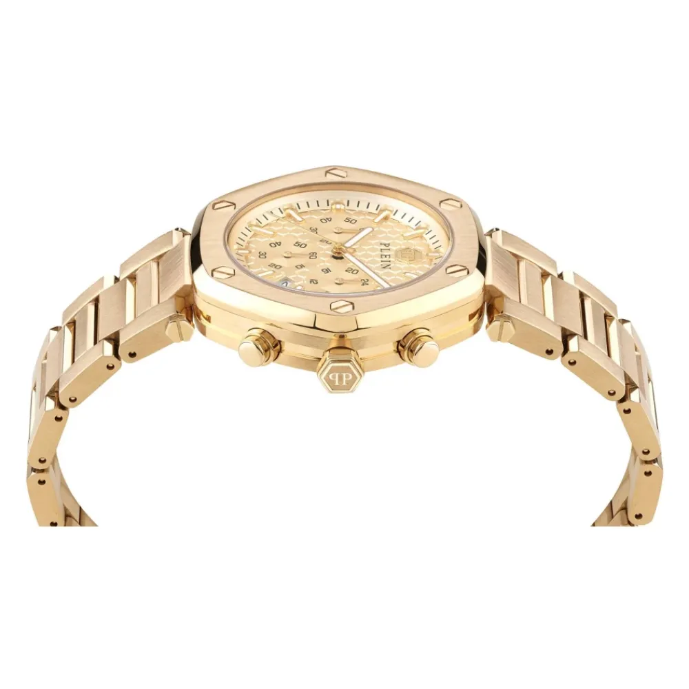 Ure^Philipp Plein Hexagon Chrono d Ur Gul