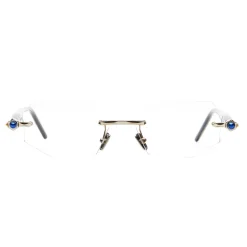 Briller^Kuboraum Hexagonal Rimless Briller Lys d/Blå Gul