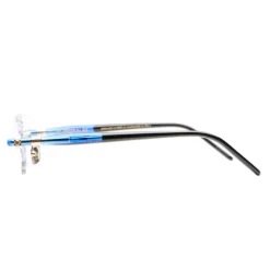 Briller^Kuboraum Hexagonal Rimless Briller Lys d/Blå Gul