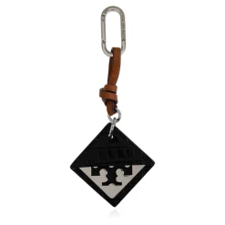 Tilbehør Til Tasker^Tory Burch Hidden Logo Croc-Embossed Nøglering Sort